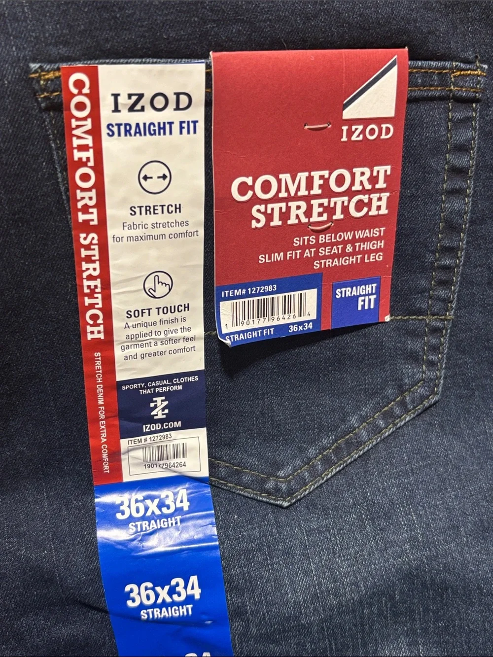 Izod Men’s Slim Straight Jeans - Dark Blue & Indigo (2 pairs)